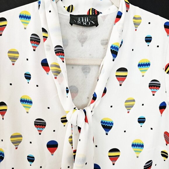 The Moon White and Multicolor Balloon Print Shift Dress - Picture 3 of 5